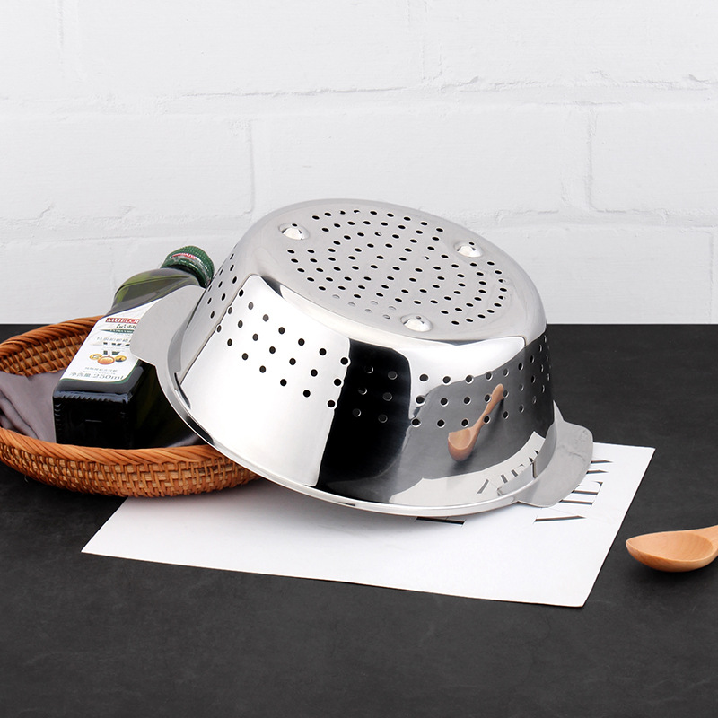 COOKONE 18 / 10 acero inoxidable cesto de drenaje casero cuenca de drenaje lavar verduras lavar frutas cesto de platos