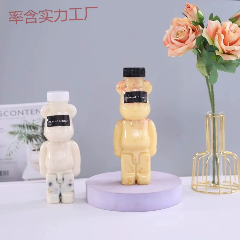  disposable tea cup, cartoon plastic bottle for commercial use, with little bears