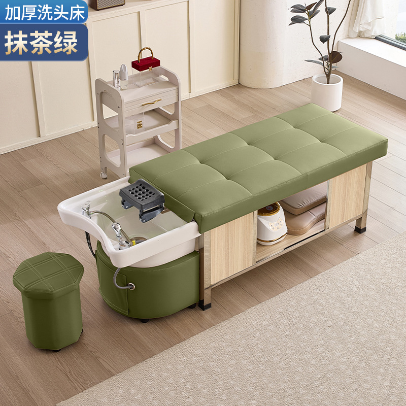 Masaje cama de lavado de cabello de tipo tailandés terapia de cabello de acero inoxidable temperatura constante circulación de agua salón de belleza fumigación lavado de la cara para oídos