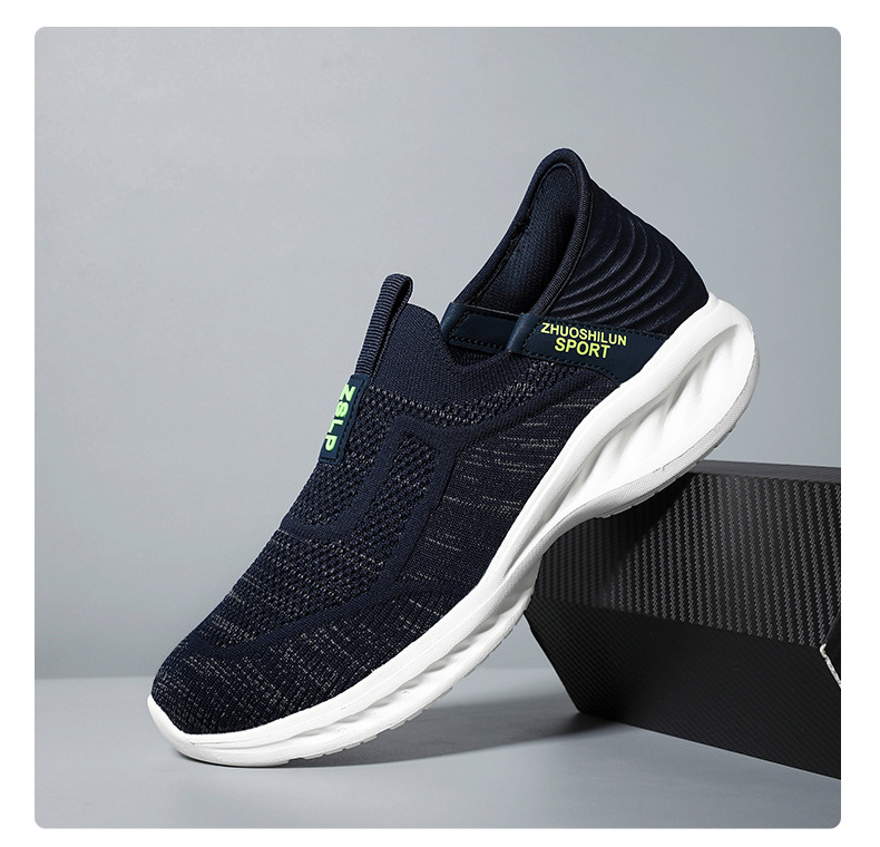 Cross-border Bestseller Lightweight Slip-on Walking Single Sports Shoes, Breathable Mesh Loafers For Middle-aged And_vogvips.com