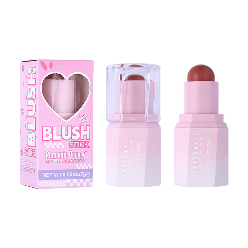 Barras de blush transfronterizas duraderas de blush estereoscópico natural perlada carmine mate comercio exterior color maquillaje para mujeres