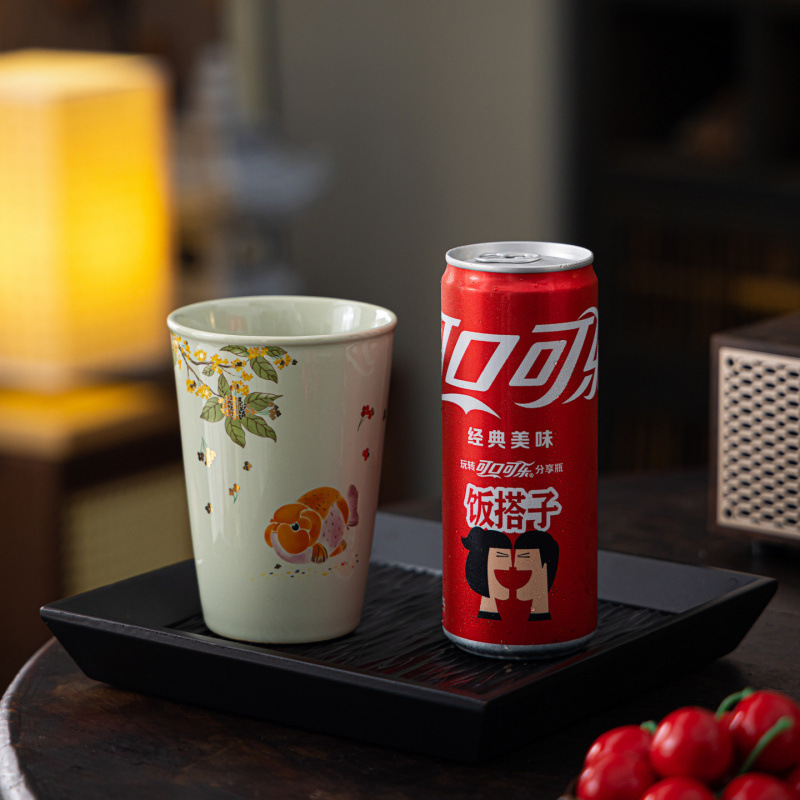 草木灰金鱼茶杯可乐杯主人杯品茗杯功夫茶杯单杯陶瓷喝水杯大容量|undefined