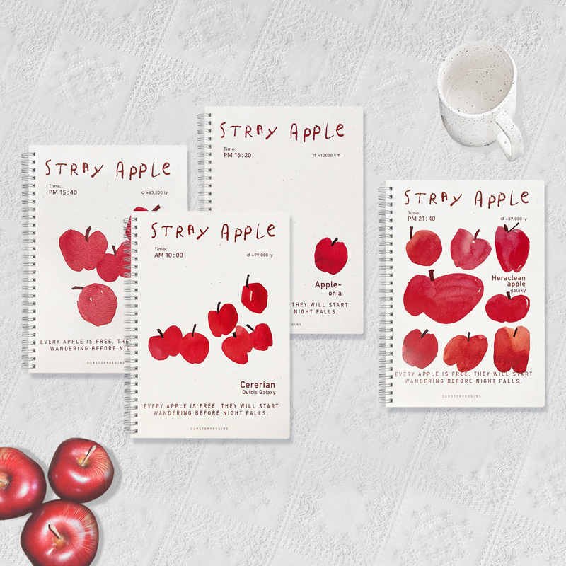 First-Class Apple Universe Coil Notebook A5 Lined Notebook Student Simple Creative Retro Notebook Wholesale