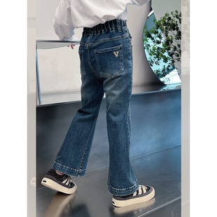 Girls' Casual Jeans Spring and Autumn Long Pants Children's Flared Pants Stylish Pants for Girls 2025 Spring and Autumn New Style