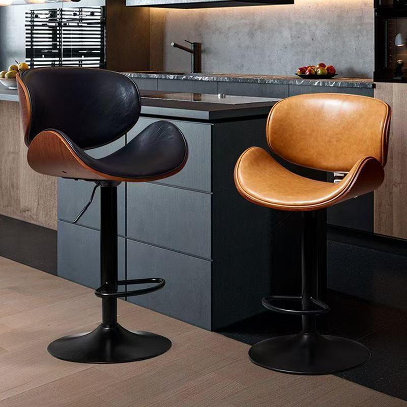 Bar Chair Lifting Solid Wood Front Desk Bar Chair Nordic Household Backrest Swivel Chair Modern Simple Light Luxury High Stool