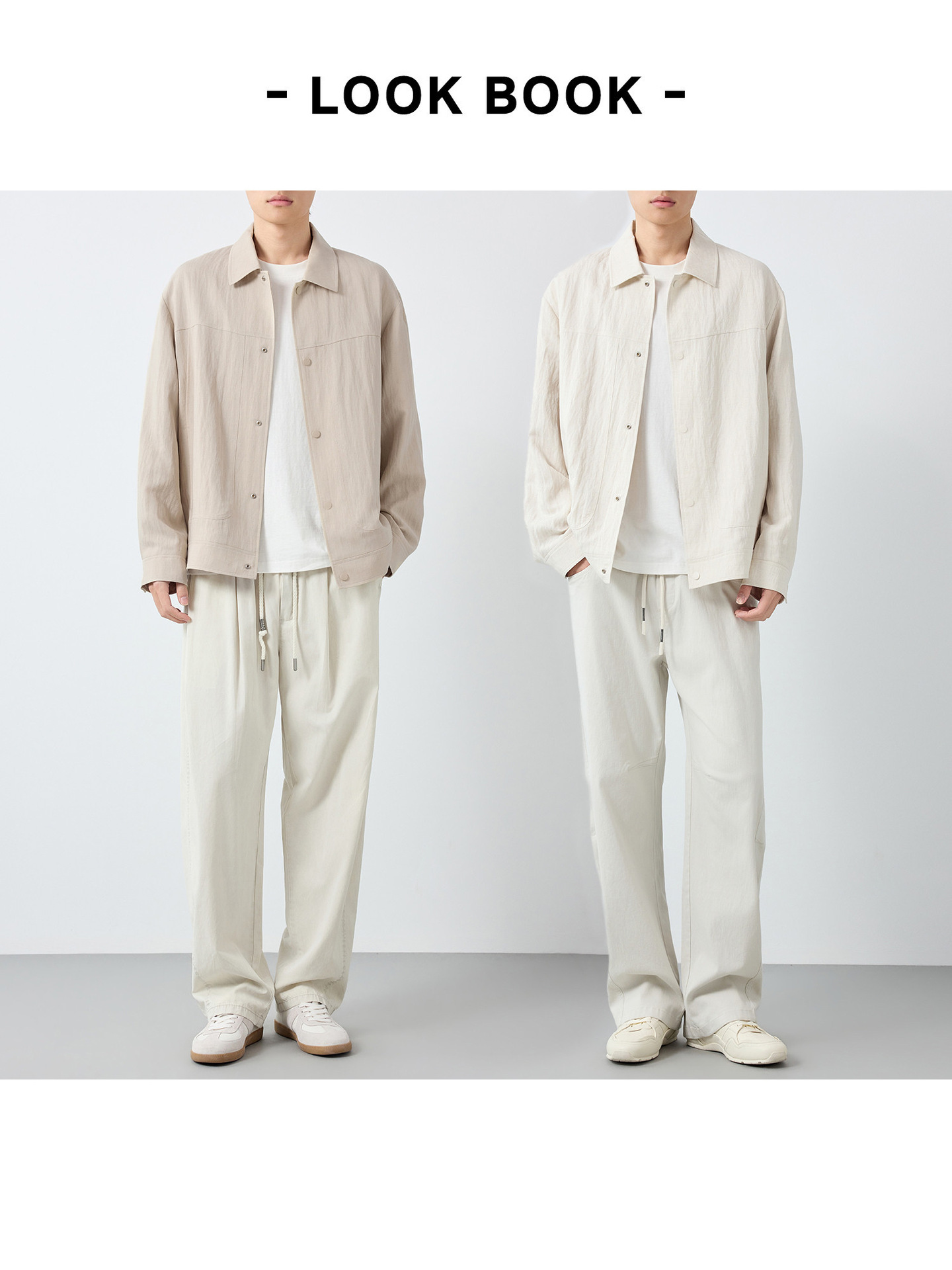 Áo khoác nam phong cách Mỹ cổ bẻ chất liệu pha linen — màu sắc