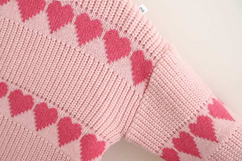 Girls' Sweater Western Love Jacquard Knitted Two Piece Set Autumn/Winter New Girl Korean Edition Pullover Skirt_voghion.com