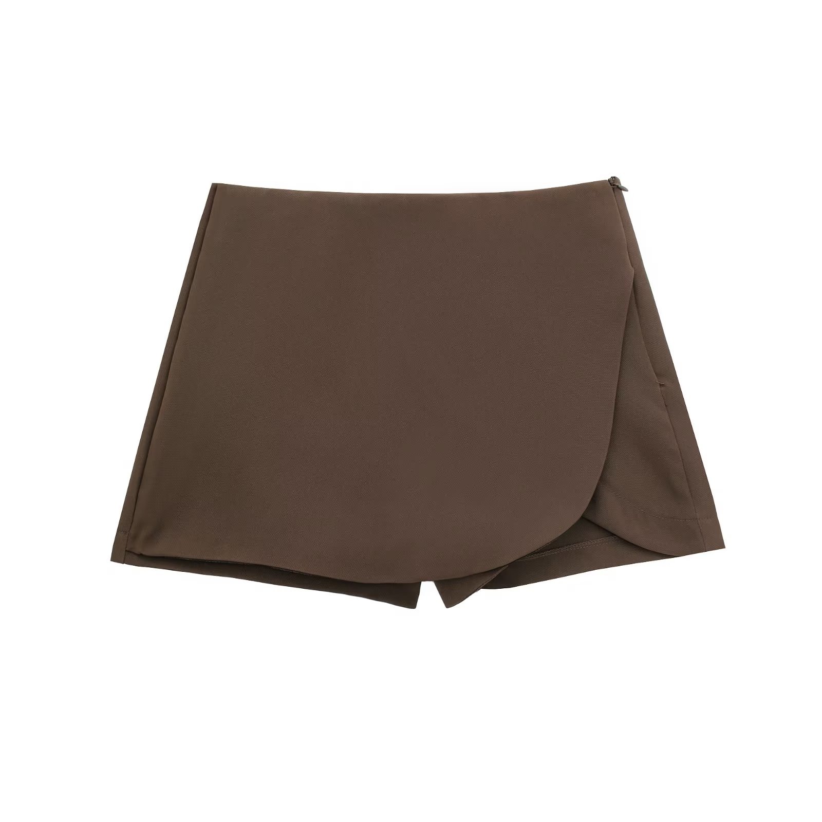 Women's Skirt Shorts High Waist Solid Colour Slit Versatile Style_voghion.com