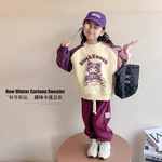 女童卫衣卡通印花长袖秋装2025新款洋气长袖圆领儿童中小童上衣服