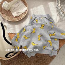 男女童恐龙套装韩版儿童卡通2026运动套装秋款宝宝两件套小童卫