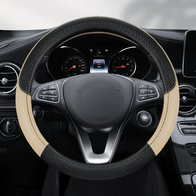Steering wheel cover – cover four seasons GM handle cover - embossed-black-rice-round-38cm