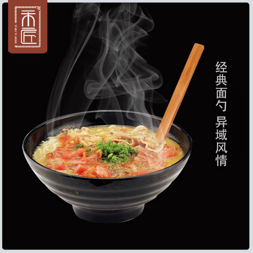 Japanese style long-handled large soup spoon Ajisen ramen spoon drinking soup turtle hot pot spoon manufacturer wholesale