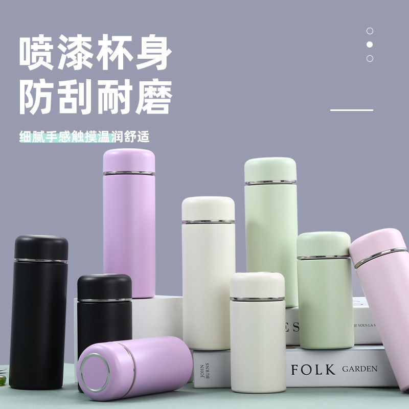 New 316 Stainless Steel Thermos Cup Simple Mini Cute Pocket Cup Couple Small Solid Color Bubble Tea Cup Wholesale New 316 Stainless Steel Thermos Cup Simple Mini Cute Pocket Cup Couple Small Solid Color Bubble Tea Cup Wholesale