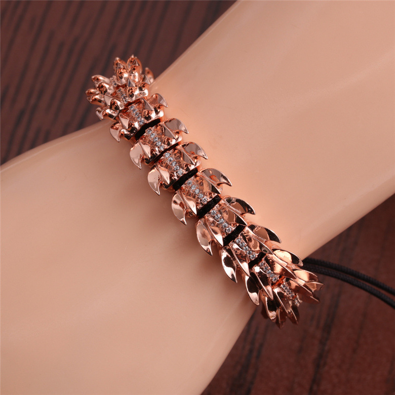 47g Weight Bracelets Classification Housewarming, Anniversary, Business, Wedding, Travel, Birthday, Festival Occasion Copper Material Skull Pattern Unisex Gender Fashion Style Green Color Fashion Skull Adjustable Copper Inlaid Zircon Bracelet 16