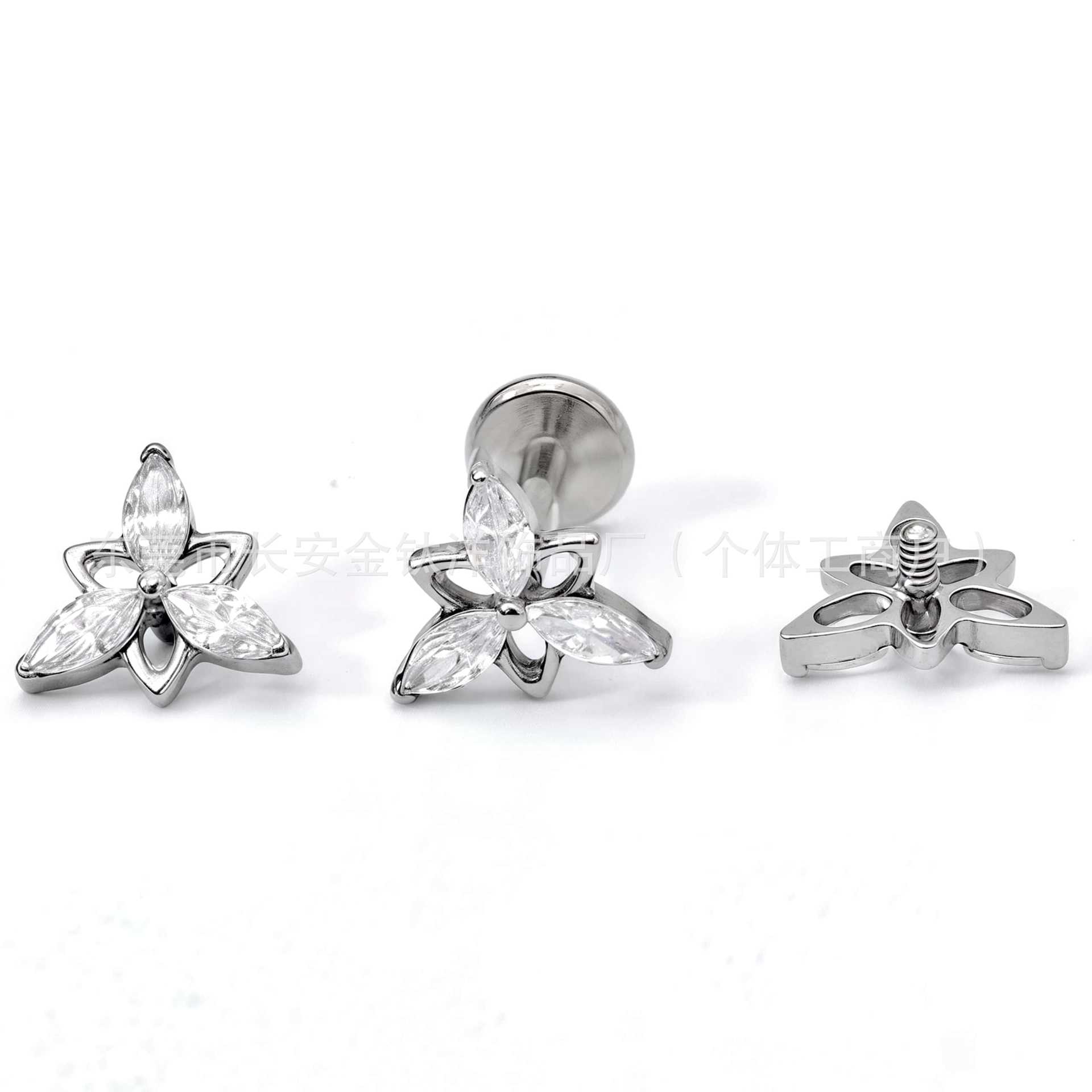 Labret piercing jewelry detail image