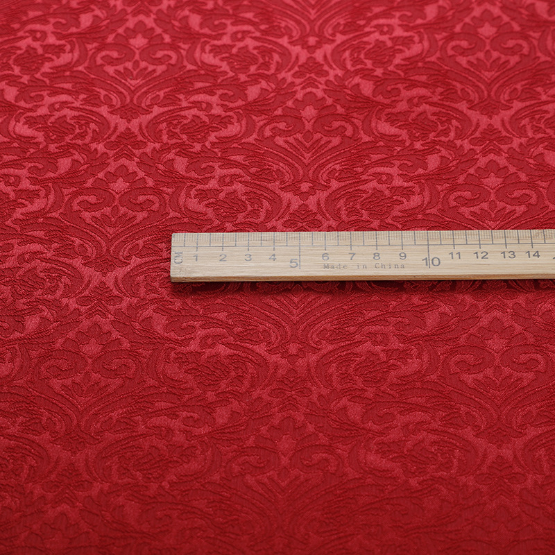 爱心提花面料新款国风爱心形梭织提花布适用于连衣裙红色舞台服