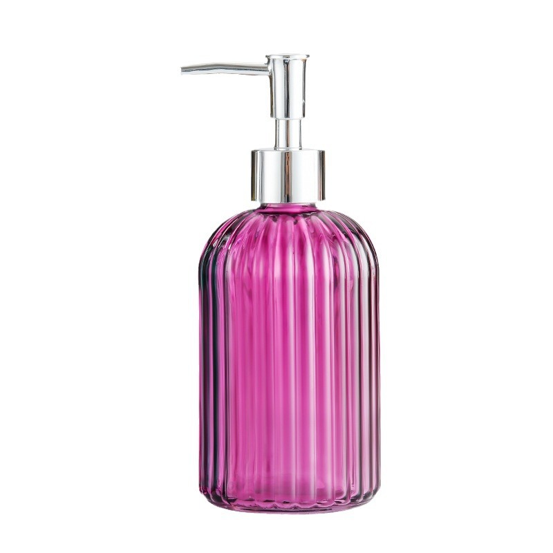 Botella de desinfectante de manos de vidrio vertical doméstico 400ml champú para el cabello, gel de baño, botella de vidrio, botella vacía en stock