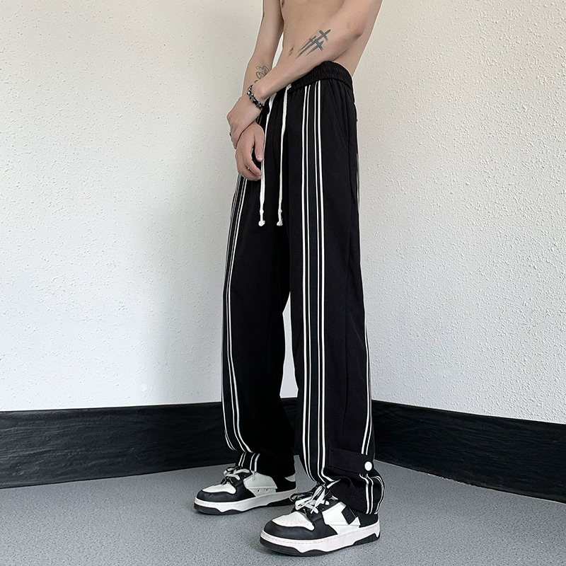 Summer small design trousers for leisure, American style, loose straight fit, trend of season