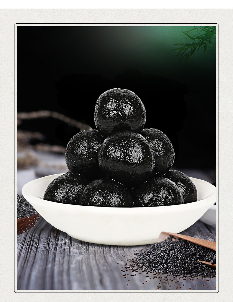 Black Sesame Balls Ready to Eat 108g Jar Traditional Handmade Herbal Wellness Snack preparation