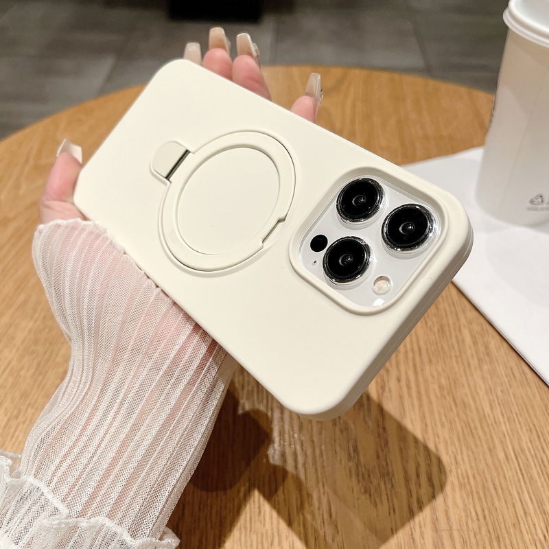 iPhone17promax対応 液体シリコン製 マグネット式スタンド付きスマホケース Apple16 大型ホール保護カバー|undefined