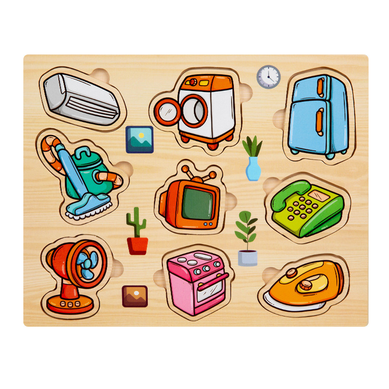 Juguetes educativos para niños 4-6 madera educación temprana tráfico fruta digital cognición animal plano mano agarre rompecabezas