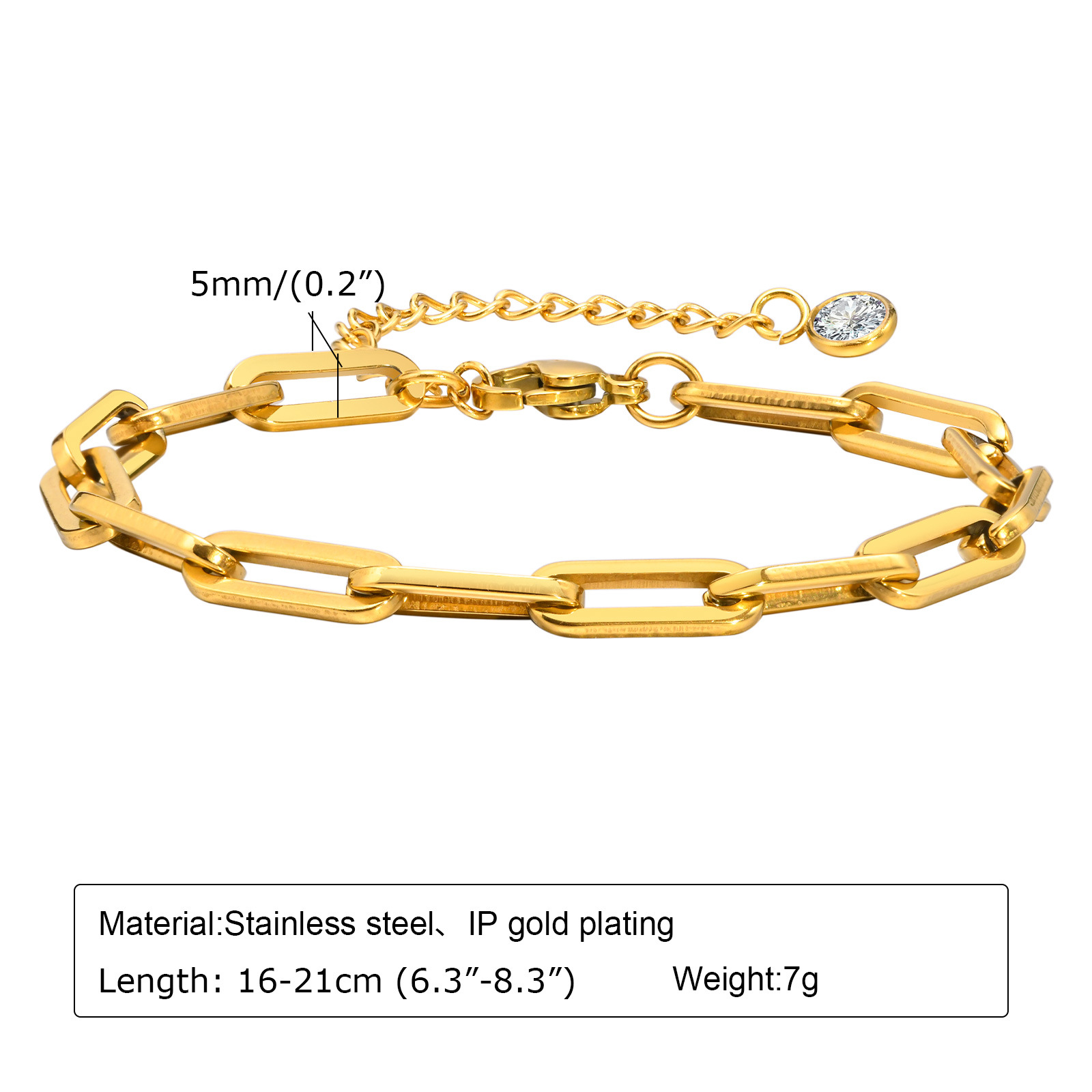 Simple Style Solid Color Stainless Steel Inlay Zircon Bracelets 1 Piece