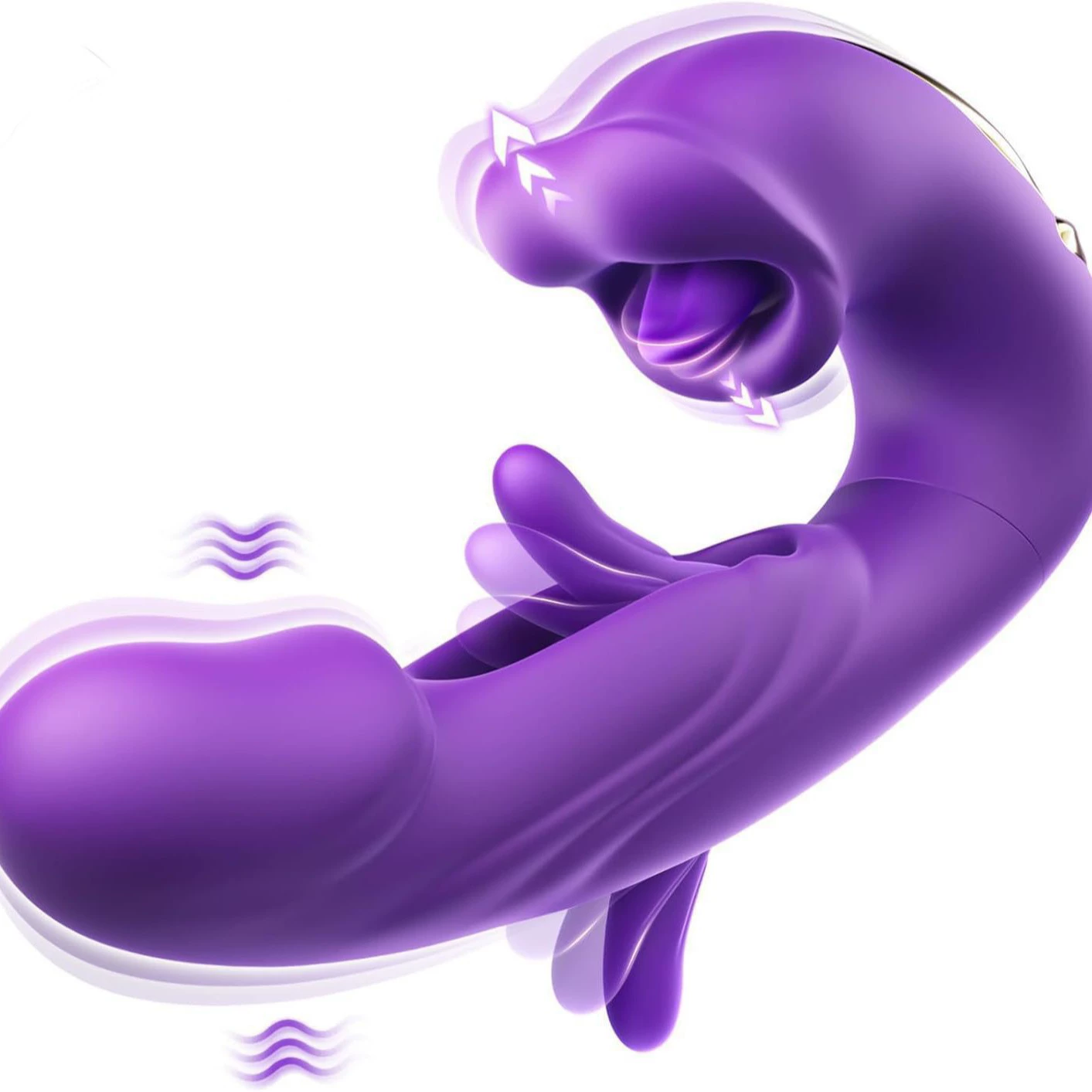 Силиконовый массажёр со спорожнением и вибрацией G-Spot, 7 режимов, аккумуляторный, фиолетовый/красный