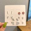 Brand set, fashionable cute universal earrings, bright catchy style