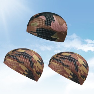 Summer Outdoor Sports Mesh Breathable Small Cloth Hat Sweat-Absorbent Camouflage Turban Helmet Lining Hat Sun Protection Cycling Cap