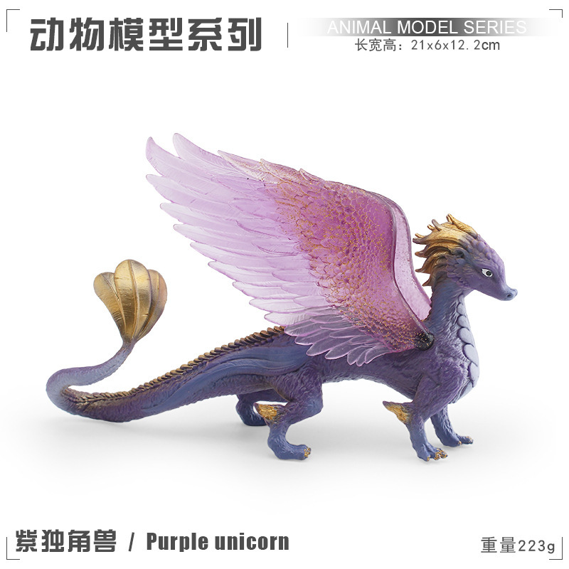 Simulación transfronteriza de mitología occidental monstruos animales modelo infantil unicornio arco iris caballo libélula adornos dragones voladores