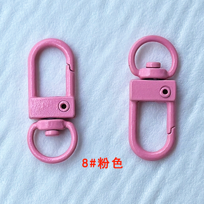 烤漆三分小门扣彩色钥匙扣饰品配件U形弹簧扣挂扣现货糖果色8字扣|undefined