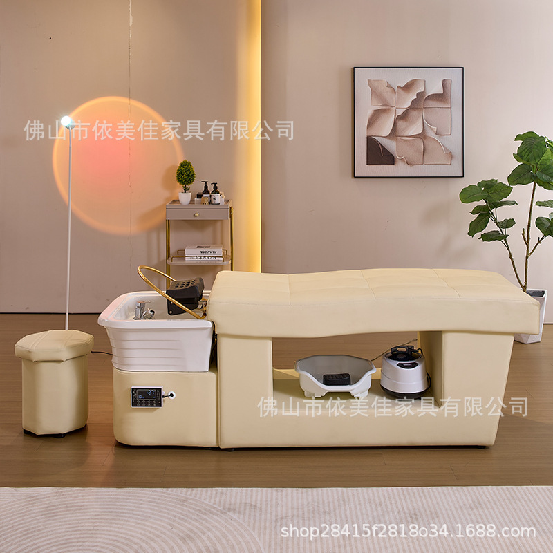 Lavabo de cerámica, masaje, cama de champú, cama de terapia de cabeza gruesa, circulación de agua, cama de descarga, sopa medicinal, peluquería, salón de belleza, centro de salud