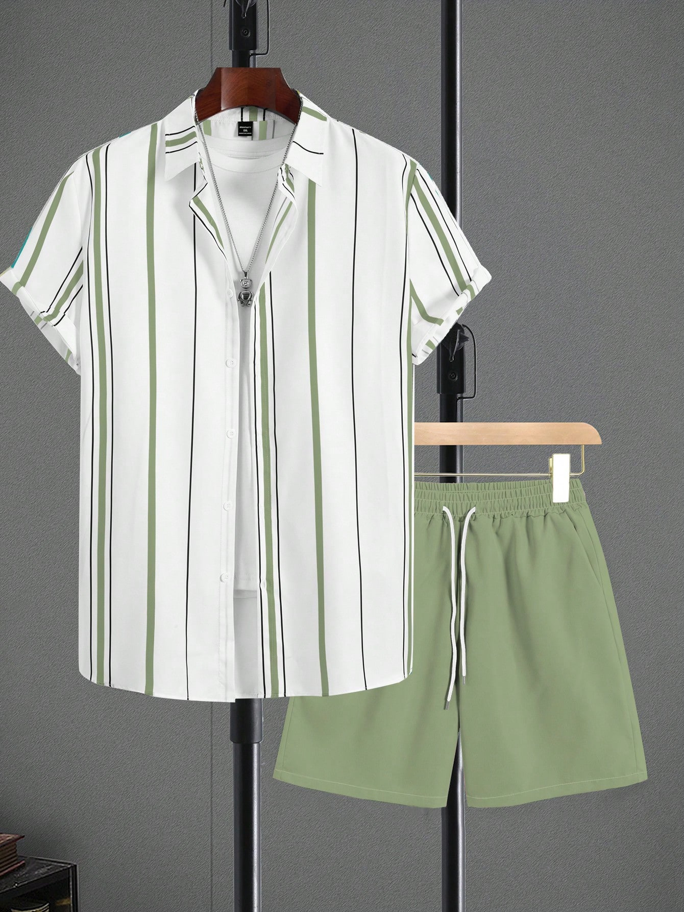 Herren Freizeithemd Und Shorts Set Im Hawaiian Look Sommer Outfit_voghion.com