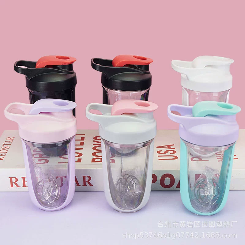 Новый стиль 400 мл двухслойный пластиковый стаканчик протеиновый молочный коктейль пластиковый стаканчик шкала смешивания стакан заменитель порошка стакан качалка