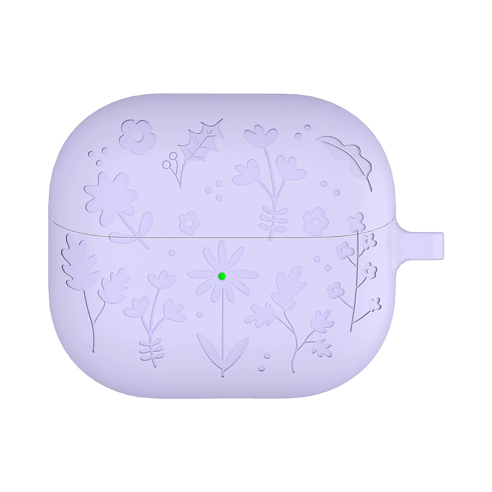 Защитный силиконовый чехол (Samsung) buds3/3rpo/3FE, милый цветочный мягкий корпус, с замком/без замка