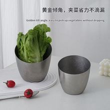 复古做旧雪花304不锈钢蔬菜桶生菜碗商用自助调料斜口碗火锅餐具