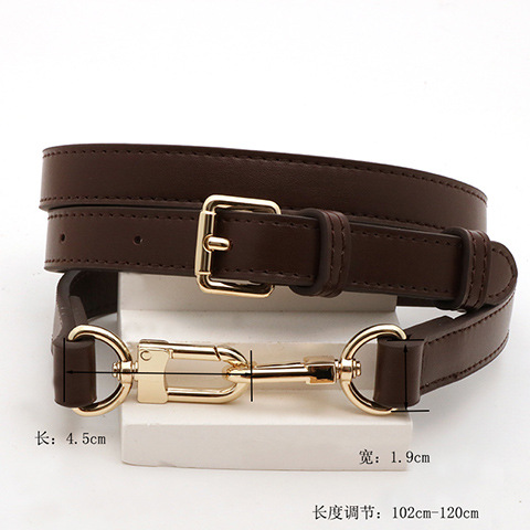 Premium coffee 1.9cm shoulder strap gold buckle