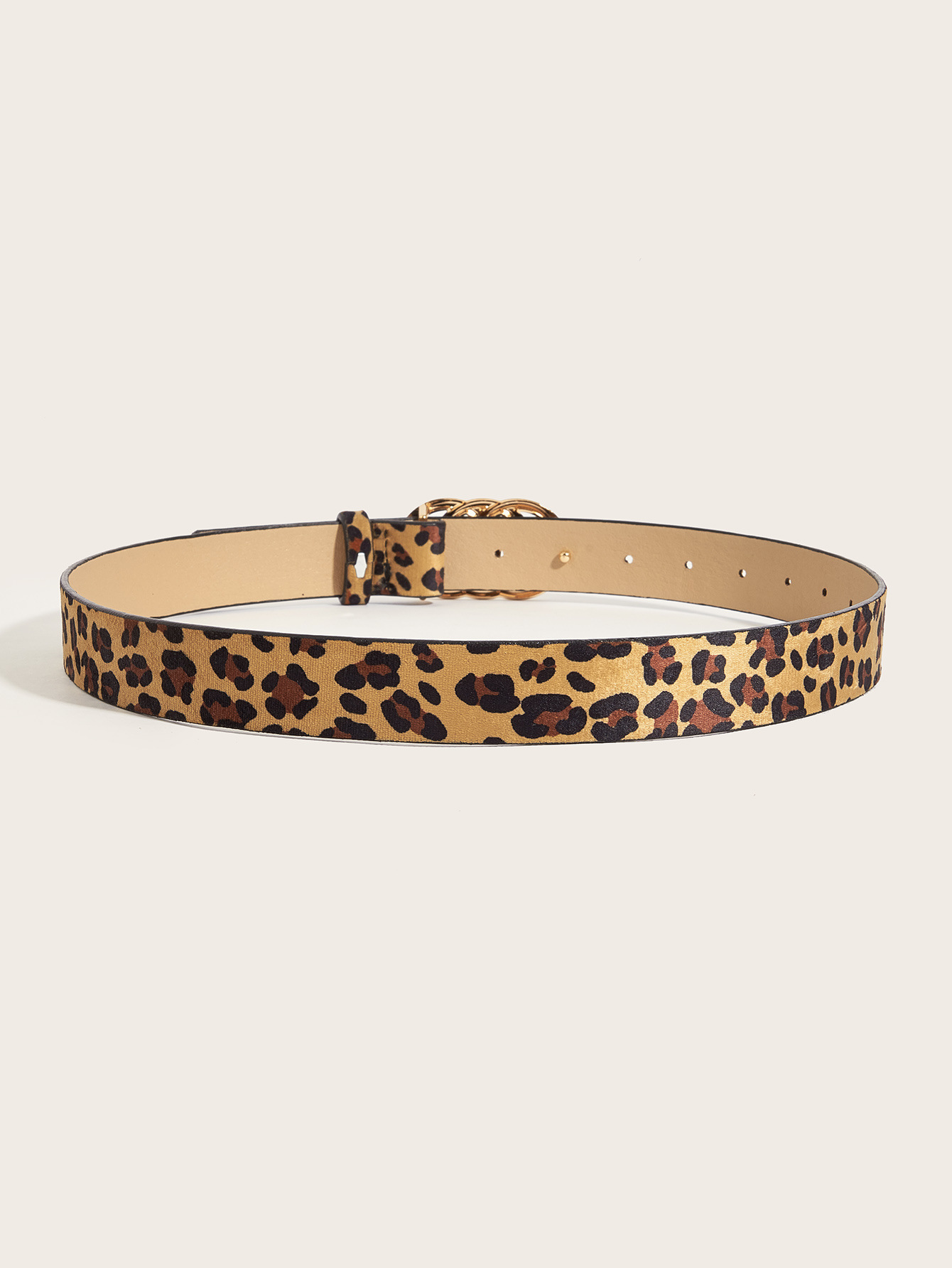 Plating Design Vintage Style Style Vintage Style Leopard Pu Leather Alloy Plating Women's Leather Belts