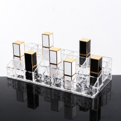 Plastic minimalist transparent acrylic lipstick stand display shelf cosmetic desk organizer lipstick holder series