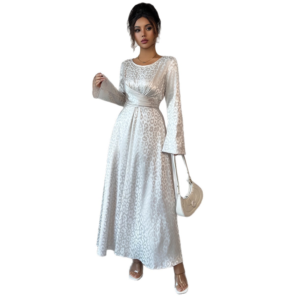 Women's Clothing Elegant High-Waisted Maxi Dress For Women Long-Sleeved European And American Style Autumn/Winter Fashion_ecoleips.com
