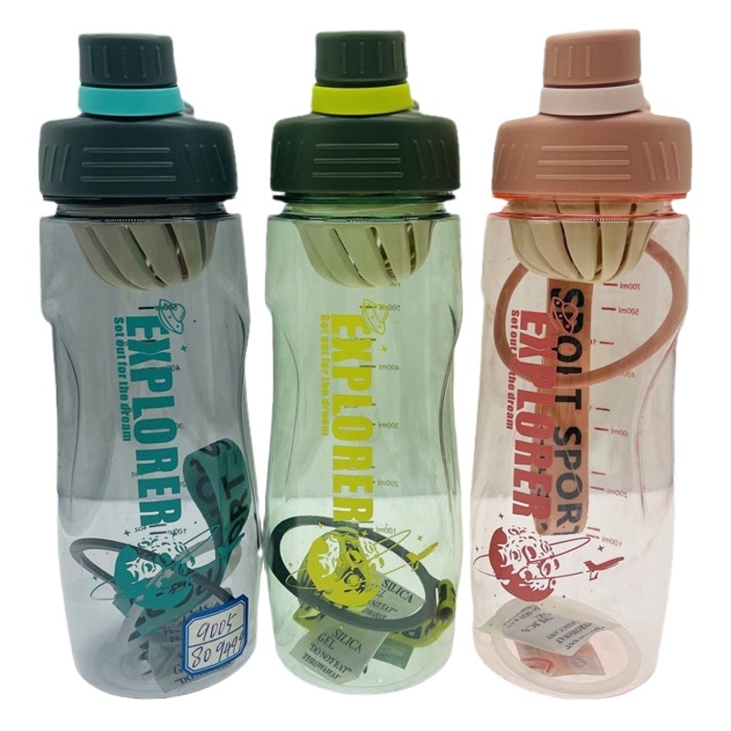 Weilong 9005 nuevo espacio taza con colador taza de agua doble giro boca cubierta deportes taza de agua vitalidad Yuan gas taza de plástico