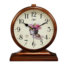 康巴丝欧式复古座钟田园客厅钟表创意床头时钟卧室静音台钟石英钟