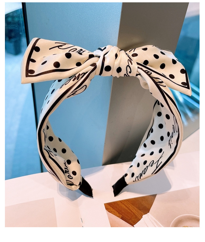 Korean Polka Dots Letters Bowknot Headband Ribbon Hair Scrunchies display picture 13