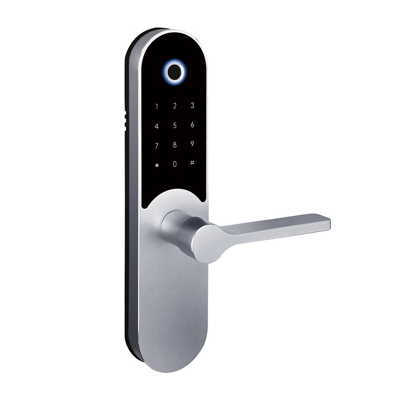 厂家民宿家用锁供应 太空铝智能感应锁 木门免布线指纹密码锁批发