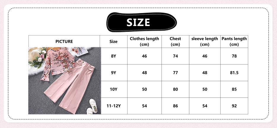 Mädchen Set Mit Floralem Langarmshirt Und Weiter Hose_voghion.com
