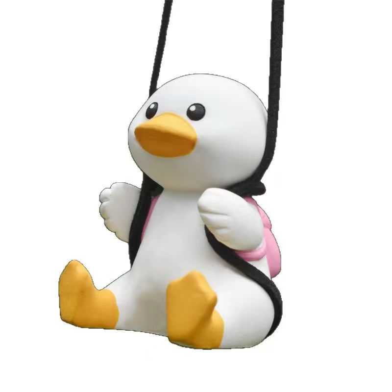 Cross-Border Wholesale Car Hanging Ornaments Swing Duck Car Rearview Mirror Car Interior Decoration Car Hanging Decorations Car Accessories