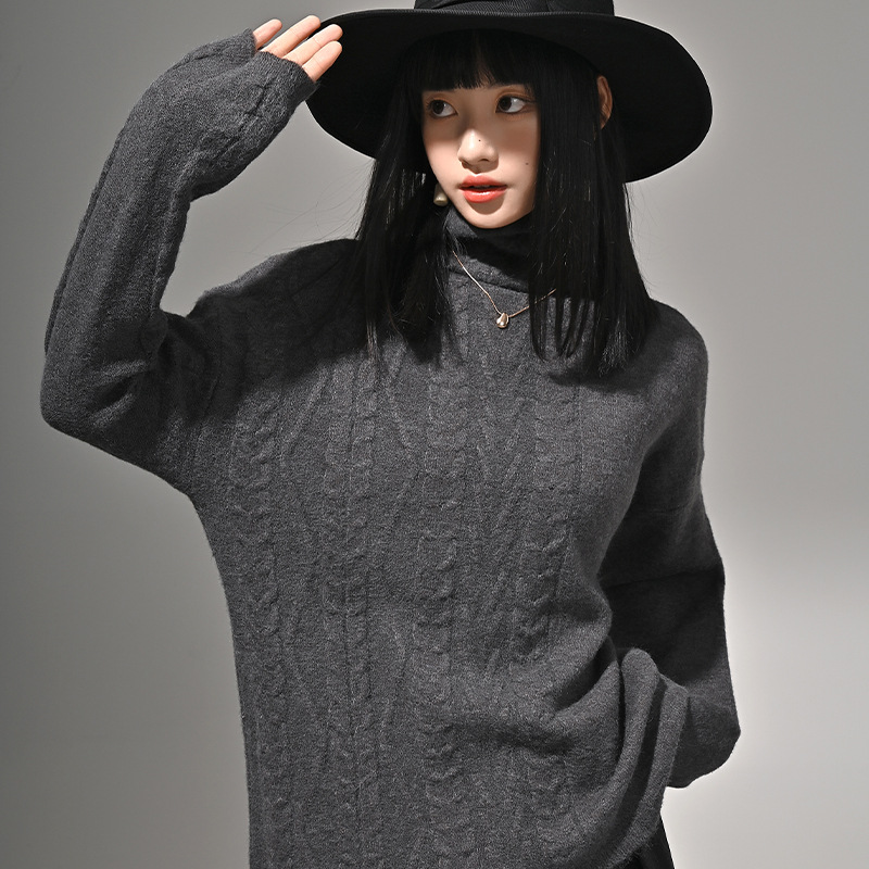 Solid color colored knitted demi-season retro Japanese sweater