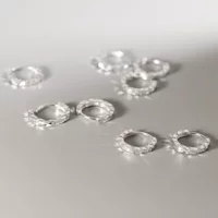 Eroqi s925 стерлинговые сережки тележки ушные пряжки INS ветер нишевые дизайн игристые ушные кольца женщины G8071