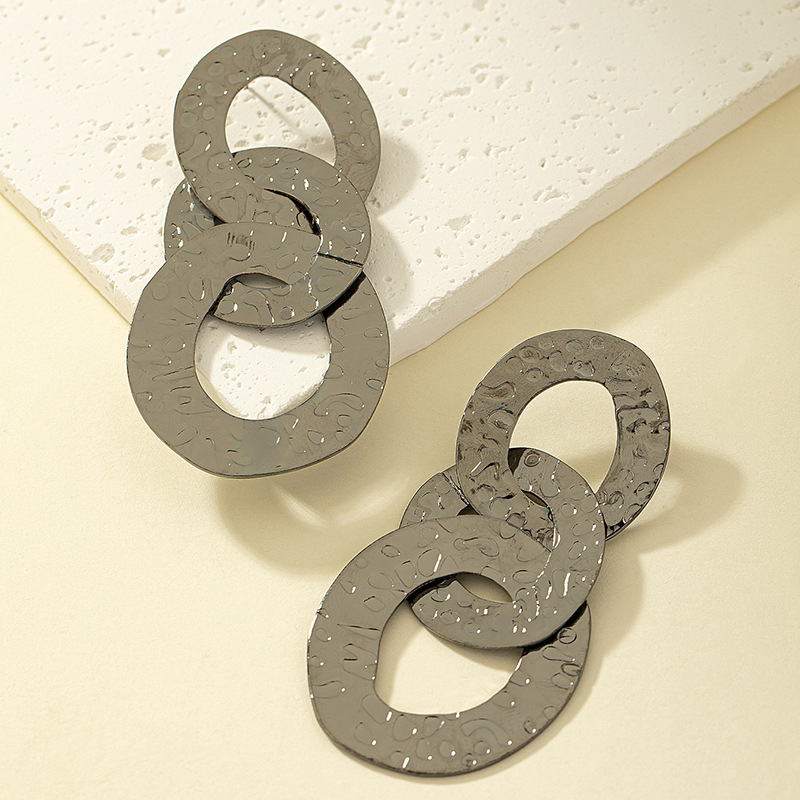 Pendientes de aro geométricos de diseño irregular con estilo exagerado retro y punk para mujer, moda de nicho europea y americana, mayorista