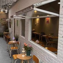 铝合金上下折叠窗定网红上翻推拉窗咖啡店奶茶店餐厅吧台上折窗制